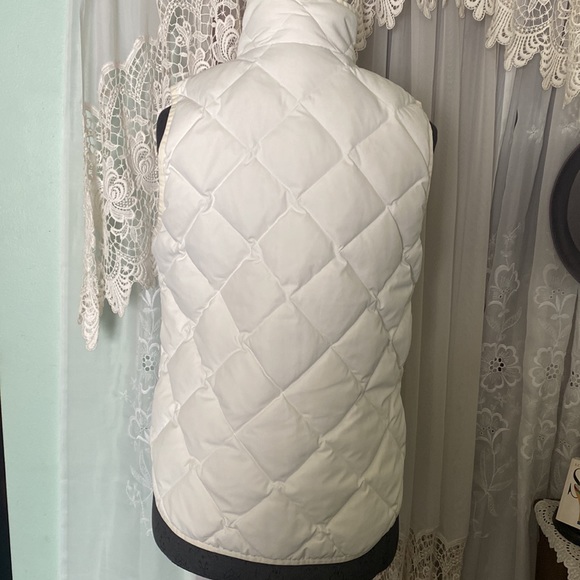 J. Crew Factory Cream Quilted Puffy Vest Sz S - Picture 4 of 8